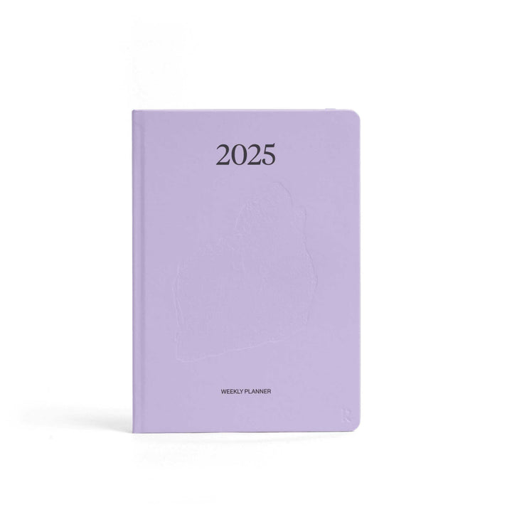 WEEKLY PLANNER 2025 - fliederfarbiger  Wochenplaner - Hardcover A5 | Karst Stone Paper