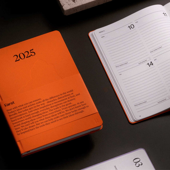 WEEKLY PLANNER 2025 -  Persimmon Hardcover A5 | Karst Stone Paper