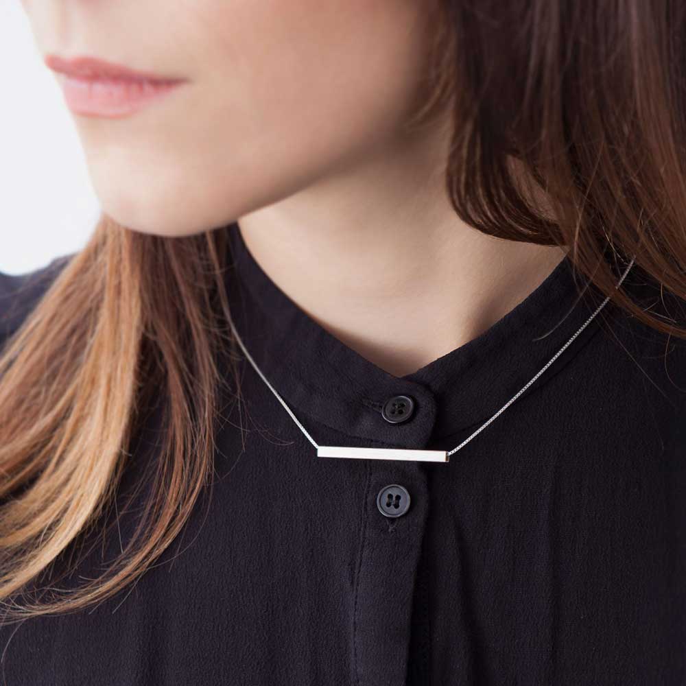 SQUARE matte | NECKLACE Sterling Silver 925 | 43 cm long | Jonathan Radetz