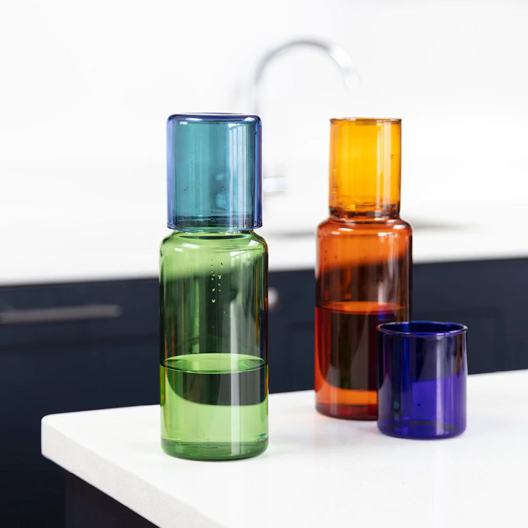 DUO TONE - zweifarbiges Glas-KARAFFEN SET | Block Design