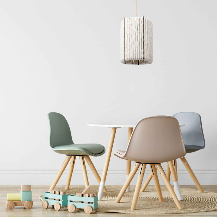 WOOL-ALMUT 6020 - Pendant lamp - made of wool & wood - zylinder | ALMUT von Wildheim