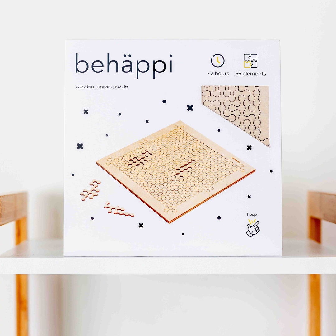 HOOP - Außergewöhnliche IQ-PUZZLE aus Holz - Level Schwer | Behäppi