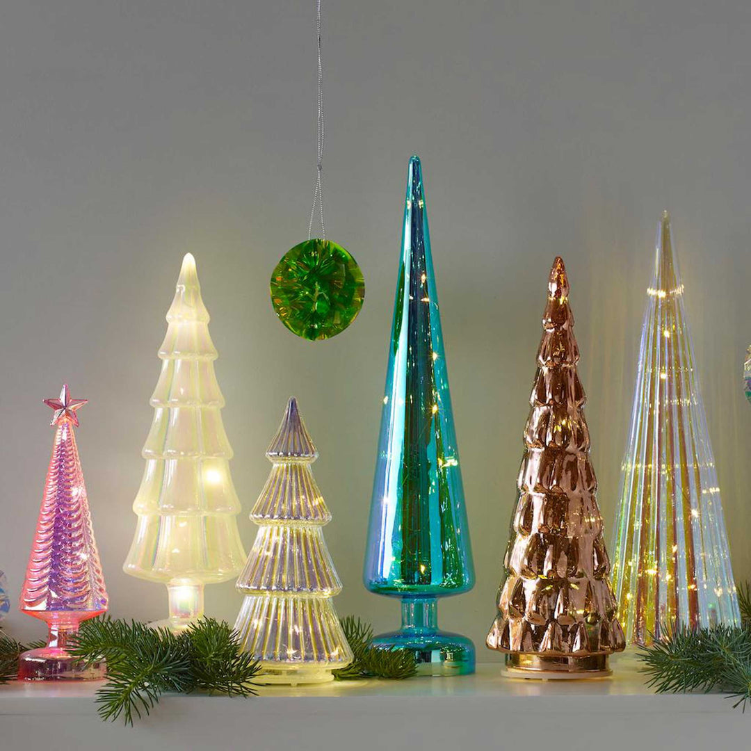 AMBER - Glas-TANNENBAUM mit LED Beleuchtung - 32 cm hoch | MoMA