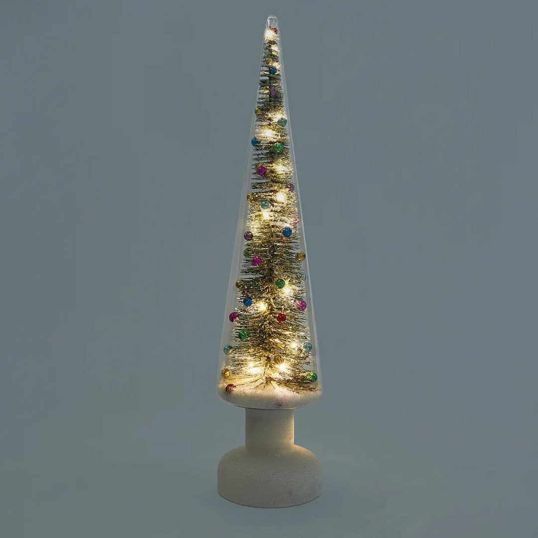 SNOWY WONDERLAND Large - Grosser Glas-TANNENBAUM mit LED Beleuchtung - 56 cm hoch | MoMA