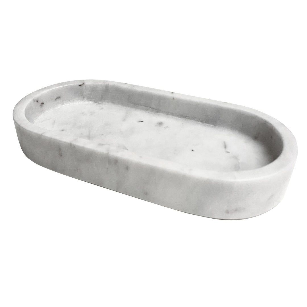 Marble tray - OVAL - white | adorist.