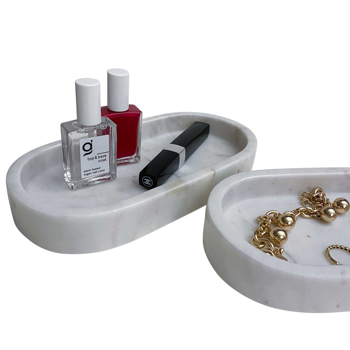 Marble tray - OVAL - white | adorist.