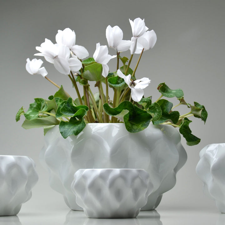 PLISSAN M - Porcelain FLOWER POT &amp; PLANTER - 21 cm ⦰ | Holaria