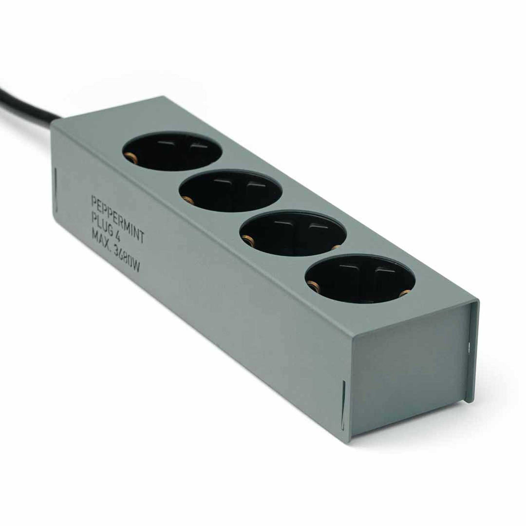 PLUG 4 | MULTI SOCKET POWER STRIPS | matte steel covering | Peppermint Products