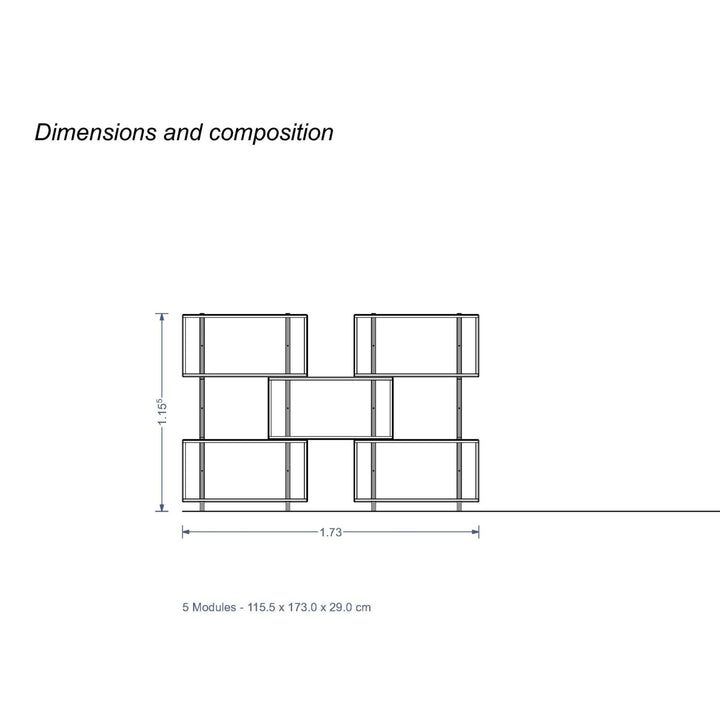 CONTINUA 5 - modular shelving system - 5 modules | arkitettoria