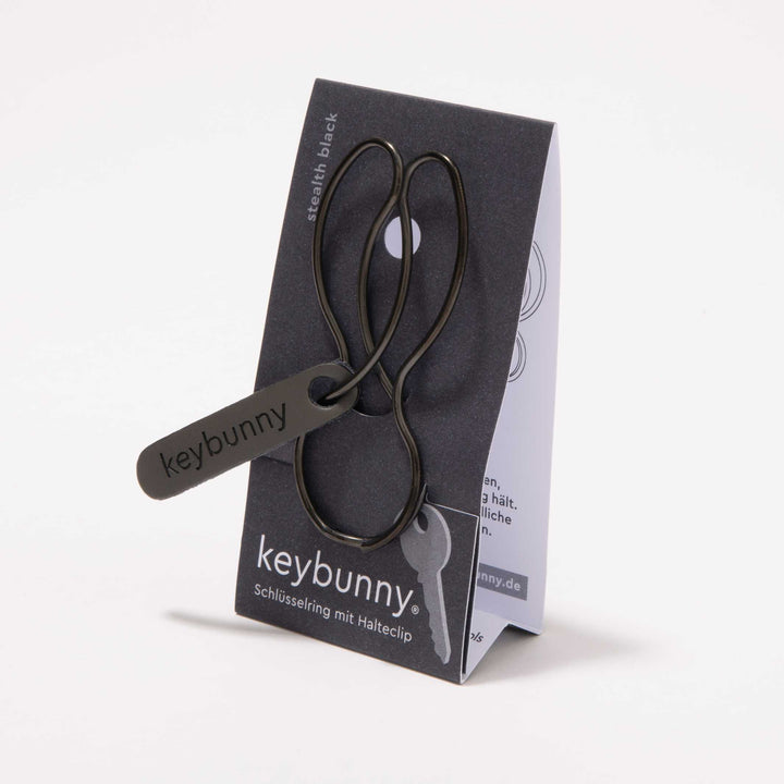 KEYBUNNY STEALTH BLACK - Schlüsselring mit Halteclip | keybunny