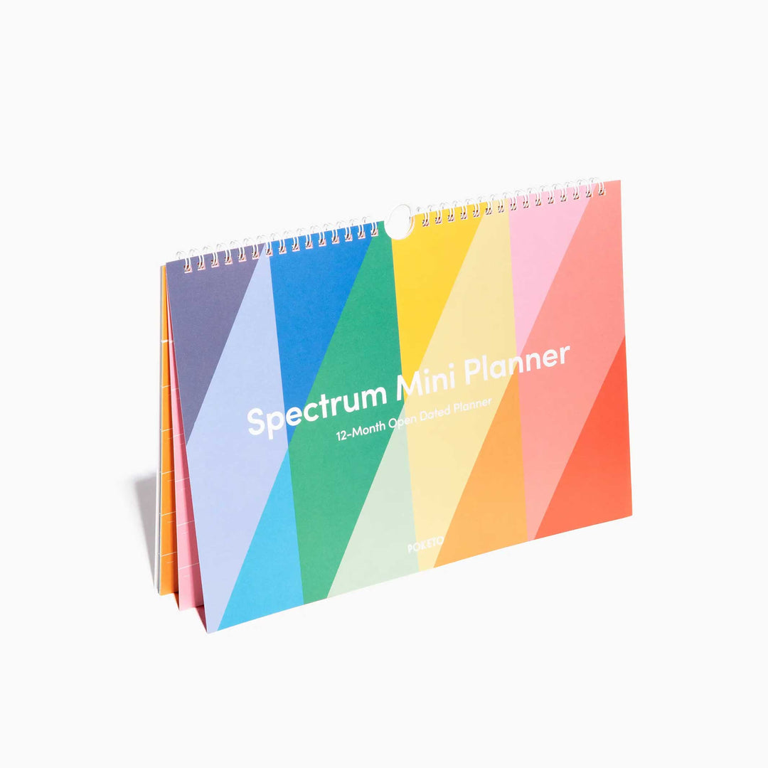 SPECTRUM MINI PLANNER | Colorful & open-dated DESK PLANNER | 30x20 cm | Poketo