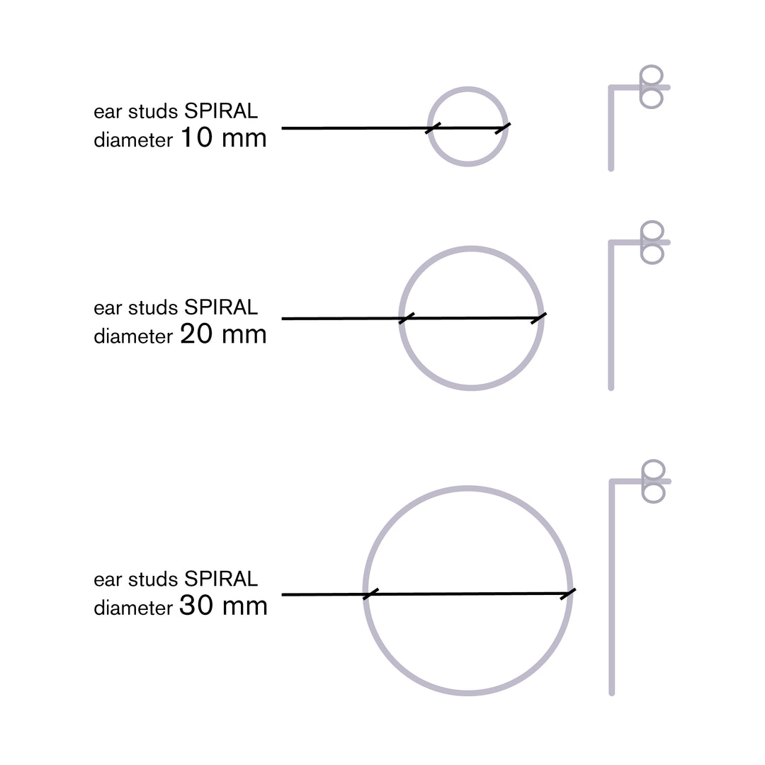 SPIRAL | high gloss EAR STUDS Sterling Silver 925 | D=30 mm | Jonathan Radetz