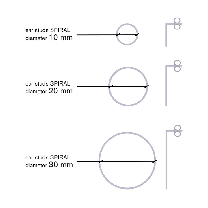 SPIRAL - hochglänzender 925er Sterling Silber OHRSTECKER - D=30 mm | Jonathan Radetz