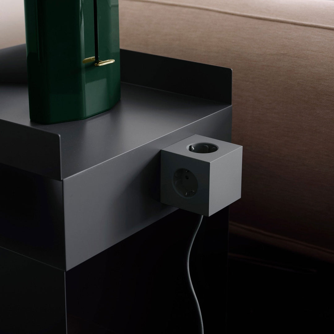 SQUARE 1 - 3-way multiple socket outlet - magnetic, green cube - 2x USB-C 30W & 1.8m connection cable | Avolt