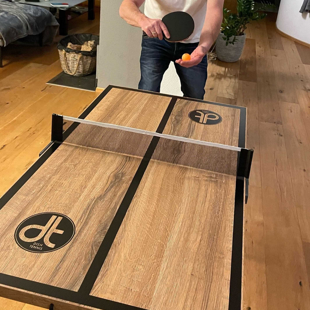 COGNAC OAK - mini table tennis table for everywhere | DISH TENNIS