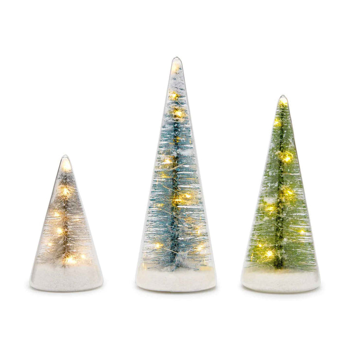 WINTER SPRUCE - LED Glass Lighted TREES - Set of 3 | MoMA