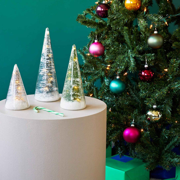 WINTER SPRUCE - LED Glass Lighted TREES - Set of 3 | MoMA