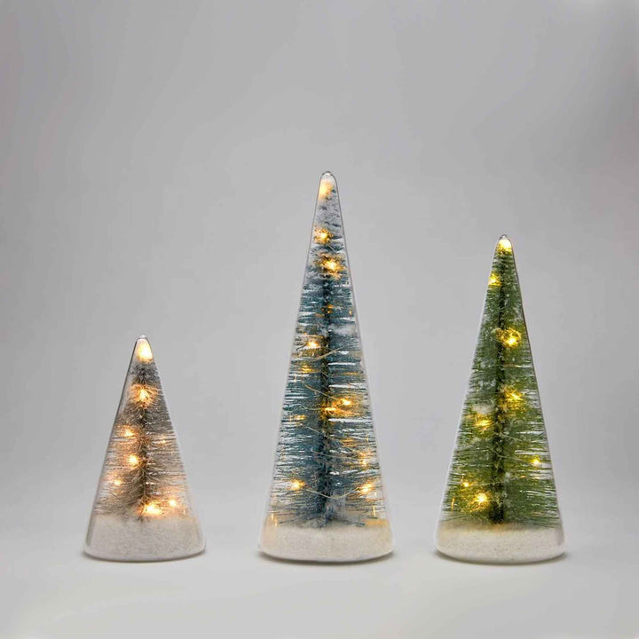 WINTER SPRUCE - LED Glass Lighted TREES - Set of 3 | MoMA