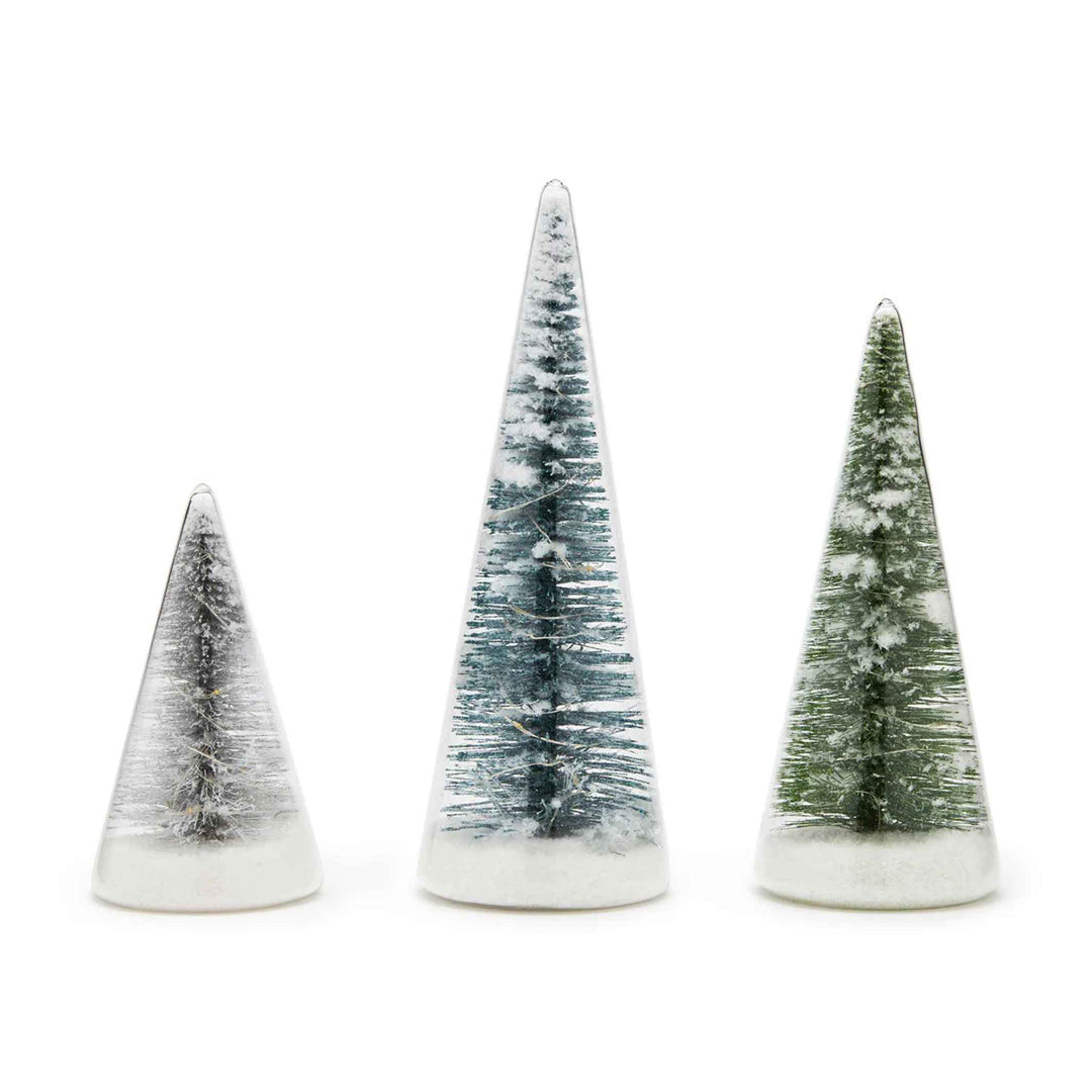 WINTER SPRUCE - LED Glass Lighted TREES - Set of 3 | MoMA