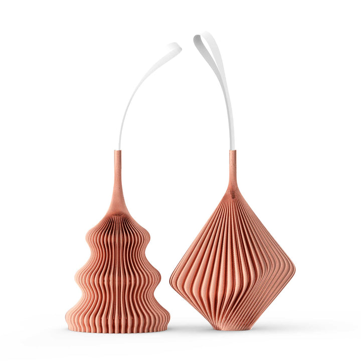 ZAYL & BLOZ Silk Copper - 3D printed CHRISTMAS TREE ORNAMENTS - Set of 2 | Sheyn