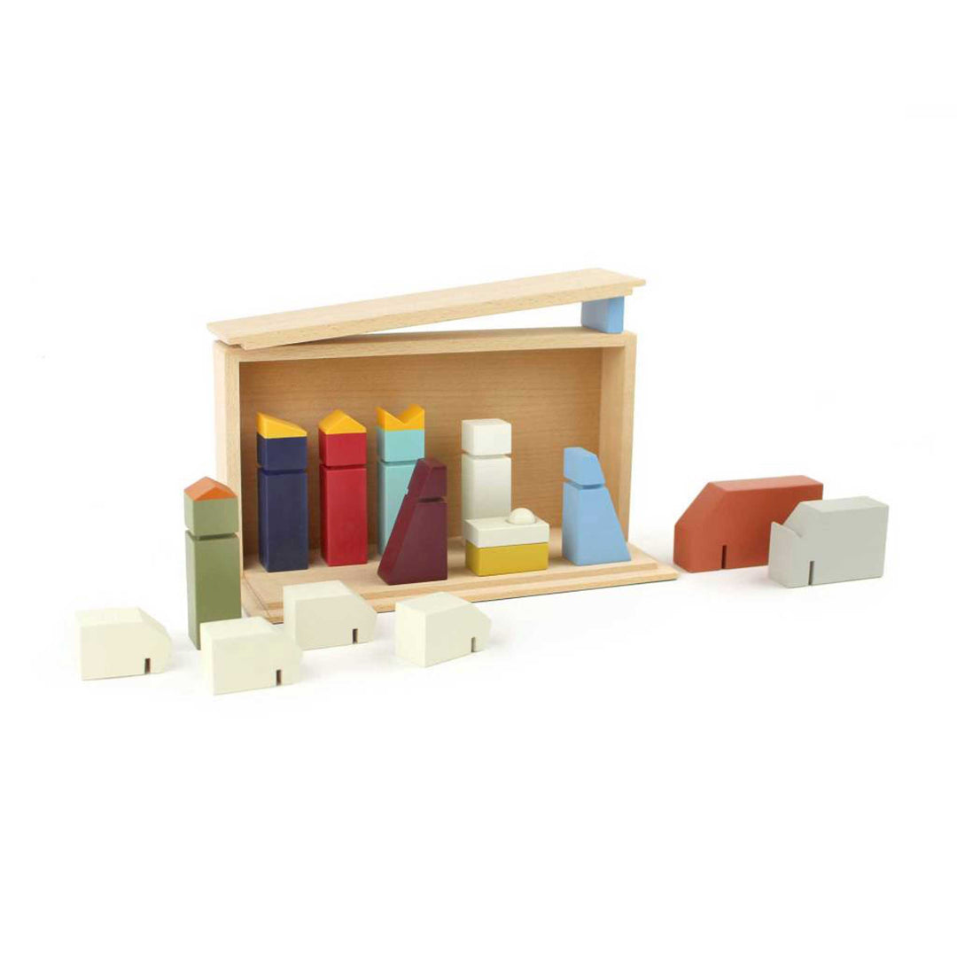 NATIVITY SCENE - minimalistic wooden CHRISTMAS SET - 15 pieces | Floris Hovers | Ikonic