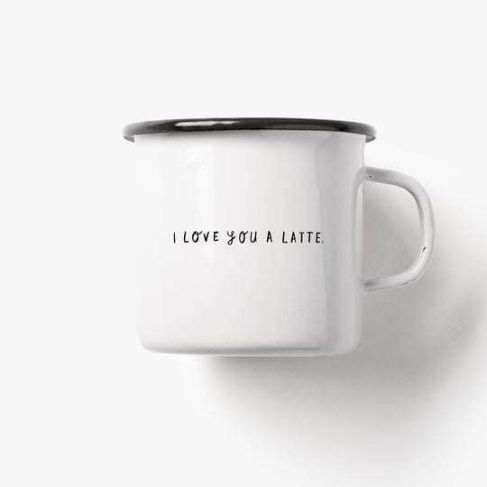 Emaillebecher - LOVE YOU A LATTE | typealive